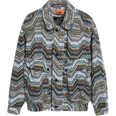 MISSONI MISSONI METALLIC ZIGZAG SEQUIN FIELD JACKET