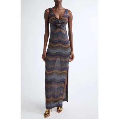 Missoni Metallic Zigzag Stripe Maxi Dress In Multi