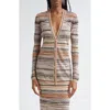 Missoni Metallic Zigzag V-neck Cardigan In Multi