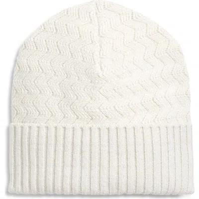 Missoni Metallic Zigzag Wool Blend Beanie In White