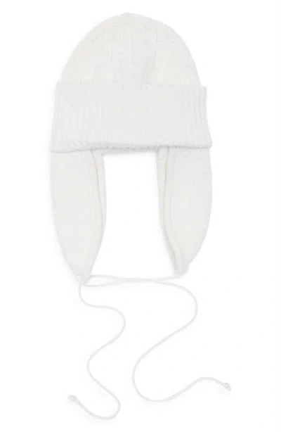 Missoni Metallic Zigzag Wool Blend Trapper Beanie In White