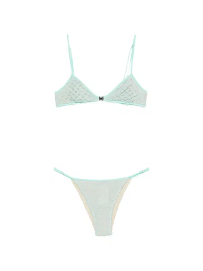 Missoni Metallic-effect Bikini In Blue