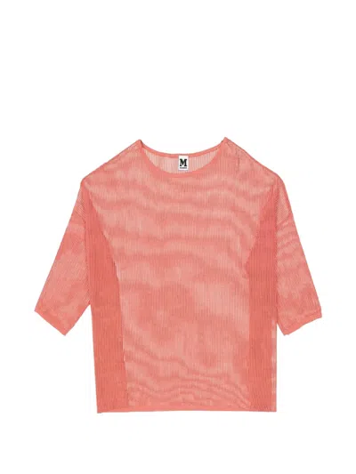 Missoni Metallic-thread Open-knit Top In Pink