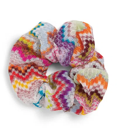 Missoni Metallic-thread Zigzag Scrunchie In Multi