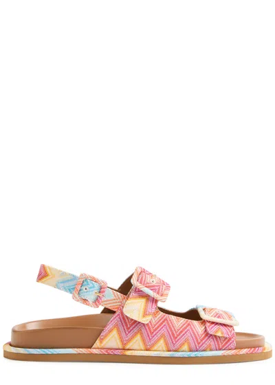 Missoni Mia Wave Zigzag Leather Sandals In Multicoloured
