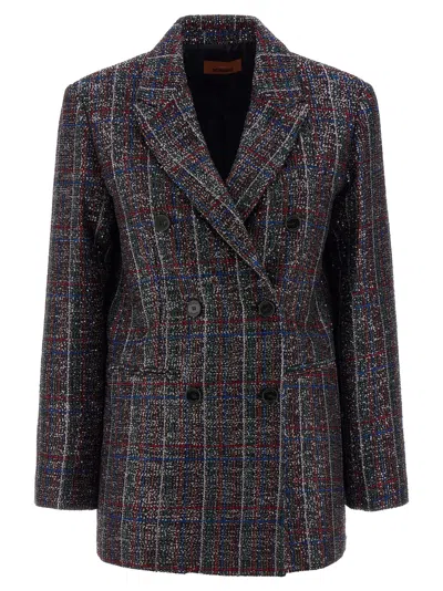 Missoni Micro Sequin Tartan Wool-blend Blazer In Multi