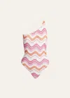 Missoni Microshaded Zig-zag One-piece Swimsuit In Microshaded Pink