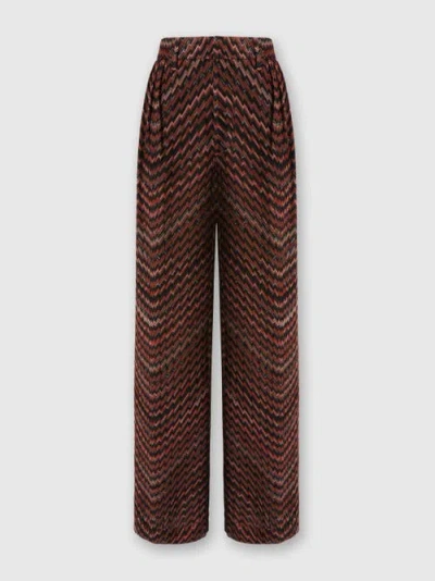MISSONI MISSONI MID-RISE TAILORED PANTS WITH ZIGZAG PATTERN