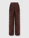 Missoni Mid-rise Tailored Pants With Zigzag Pattern In Brown