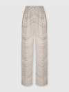 Missoni Mid-rise Tailored Pants With Zigzag Pattern In White