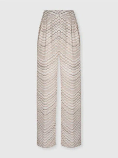 MISSONI MISSONI MID-RISE TAILORED PANTS WITH ZIGZAG PATTERN
