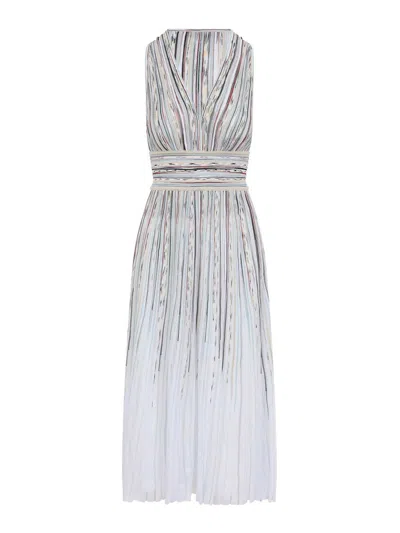 Missoni Striped Knit Midi Dress Empire Waist In Multi