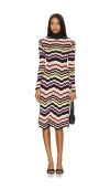 Missoni Kleid Mit Rollkragen Und Intarsienmuster In Multicolor On Pink Base