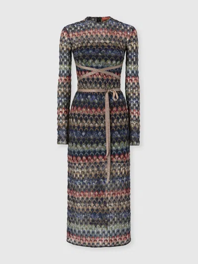 Missoni Midi Dress With Back Cut-out Detail In Multi
