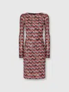 Missoni Chevron-pattern Long-sleeve Midi Dress In Multi