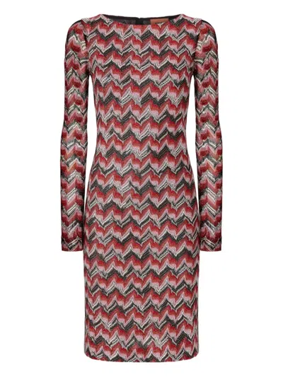 MISSONI MISSONI MIDI DRESS WITH CHEVRON PATTERN