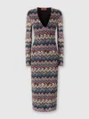 Missoni Zigzag Long Sleeve Midi Sweater Dress In Multi