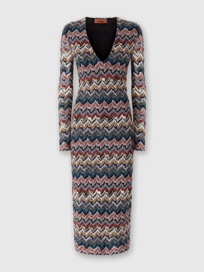 MISSONI MIDI DRESS WITH EMBROIDERED LACE