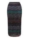 Missoni Viscose Skirt With Laminated Chevron Pattern In Multi