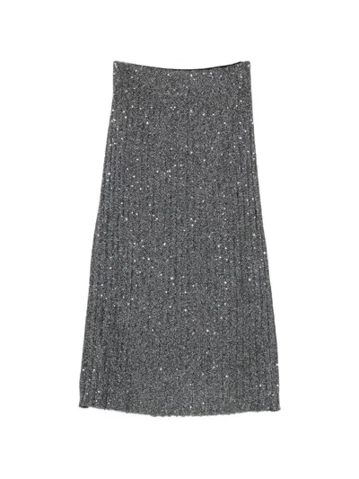 Missoni Midi Sequin-embellished Pleated Skirt In Silver