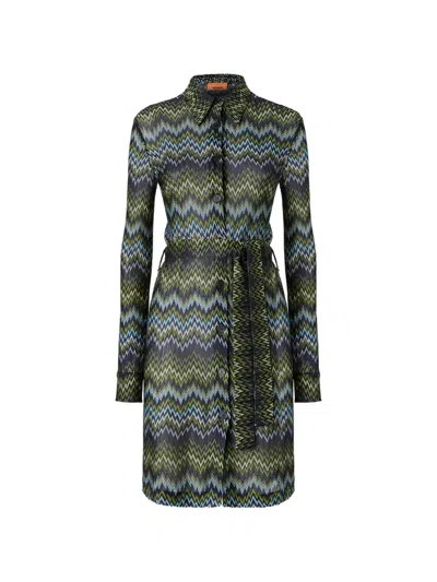 Missoni Midi Shirt Dress In Viscose In Multi