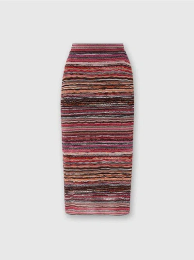 Missoni Midirock Aus Lamé-geprägter Viskose Mit Wellenmuster In Multicoloured