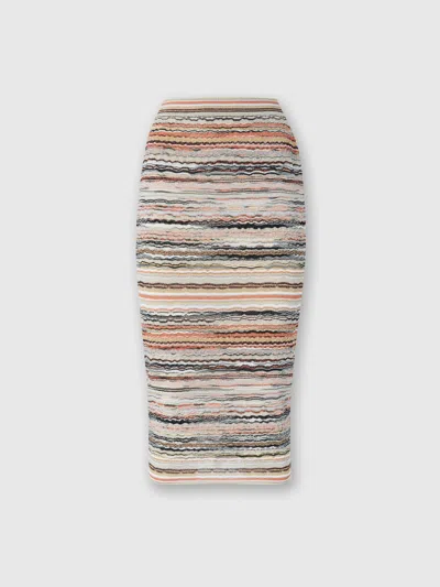 MISSONI MIDI SKIRT IN LAMÉ EMBOSSED VISCOSE WITH WAVE PATTERN