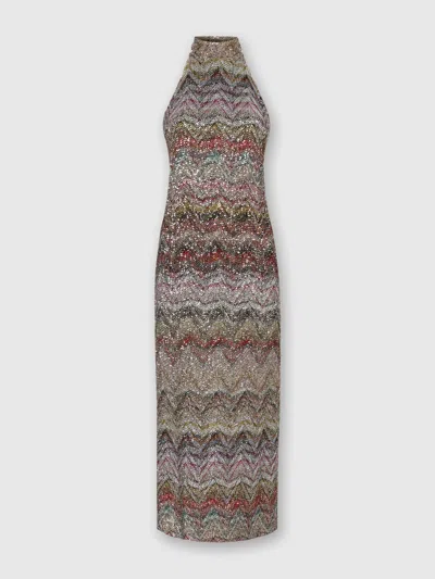 Missoni Sequin-embellishment Halter-neck Midi Dress In Multi