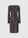 Missoni Zigzag-pattern Long-sleeve Mini Dress In Blue