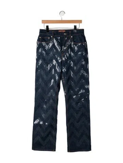 Pre-owned Missoni Mid-rise Straight Leg Jeans In Blue