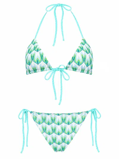 Missoni Mini Cutout One-piece Swimsuit In Blue