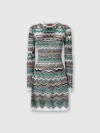 Missoni Mini Dress In English Rib Knit With Flame Pattern In Multi