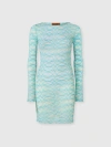 Missoni Shaded Viscose Lamé Mini Dress In Blue
