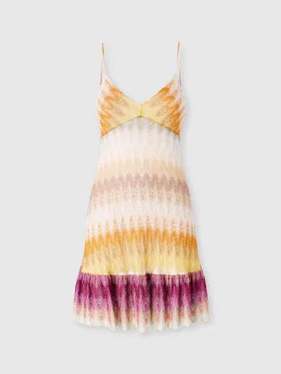 Missoni Mini Dress In Viscose With Lace Motif In Multi
