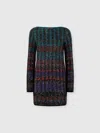 Missoni Mini Dress With Chevron And Stripe Pattern In Multi
