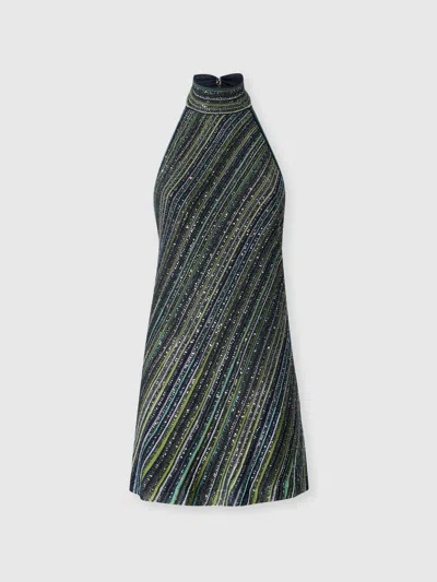 Missoni Mini Dress With Open Back And Sequins In Green