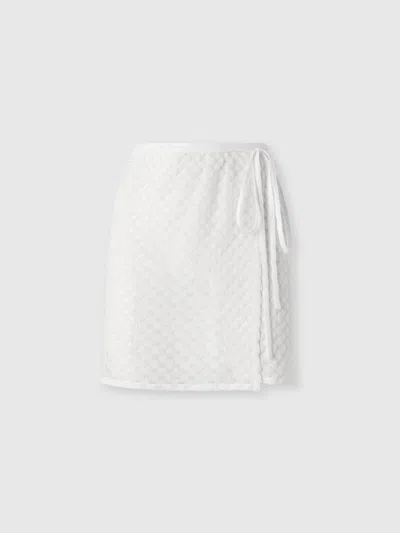 Missoni Mini Pareo Skirt In Lamé Viscose With Raschel Workmanship In White