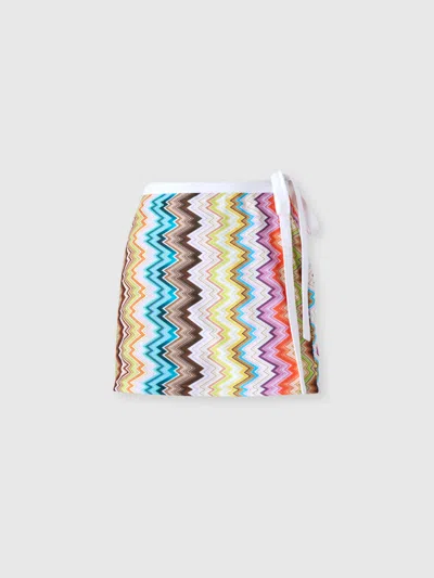 Missoni Mini Pareo Skirt In Printed Terry In Multi