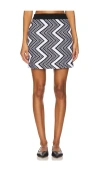 Missoni Zigzag Wool Mini Skirt In Bicolor White & Black