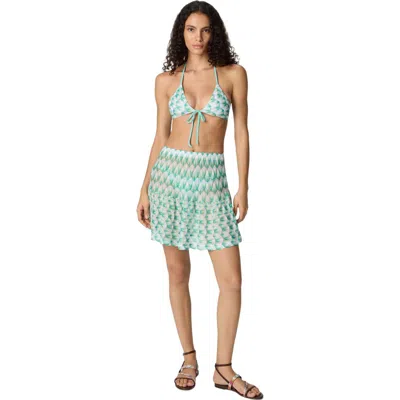 Missoni Mini Skirt In Floral-pattern Viscose In Green