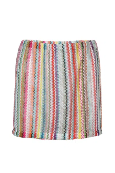 Missoni Mini Skirt In Printed Zigzag Tulle In Multi
