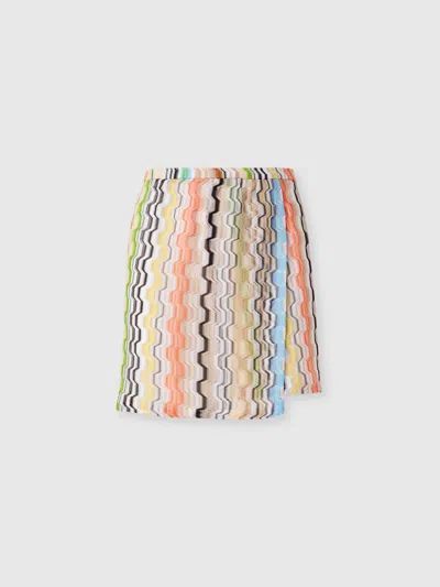 Missoni Mini Skirt In Pure Viscose With Greek Motif In Multi