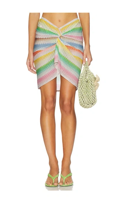 Missoni Striped Metallic Crochet-knit Mini Skirt In Multi