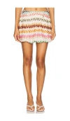 Missoni Crochet Miniskirt In Multi Green  Pink & Brown