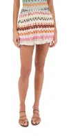 Missoni Crochet Miniskirt In Multi Green/pink/brown