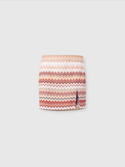 MISSONI MINIROCK MIT LAMÉ-ZICKZACKMUSTER UND SCHLITZ