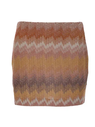 Missoni Mini Skirt With Snake Motif In Brown