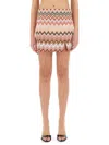 Missoni Zig Zag Cotton And Viscose Mini Skirt With Slit