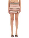 Missoni Zig Zag Cotton And Viscose Mini Skirt With Slit In Multicolour
