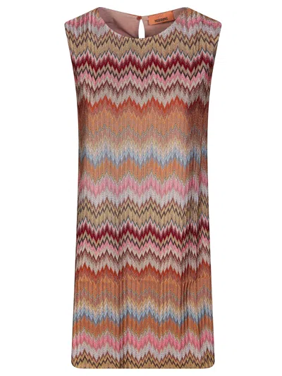 Missoni Mini-abito Senza Maniche In Viscosa Chevron In Multi